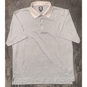 FootJoy Golf Polo Shirt Men's Large Gray Diamond Geometric Performance Athletic
